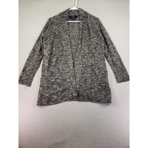 FDJ Sweater Womens LargeGray Stylish Cardigan Long Sleeve Open Front Casual